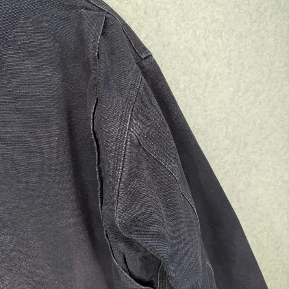 Carhartt FFA Jacket Mens XL Blue Flannel Lined Vintage USA Distressed